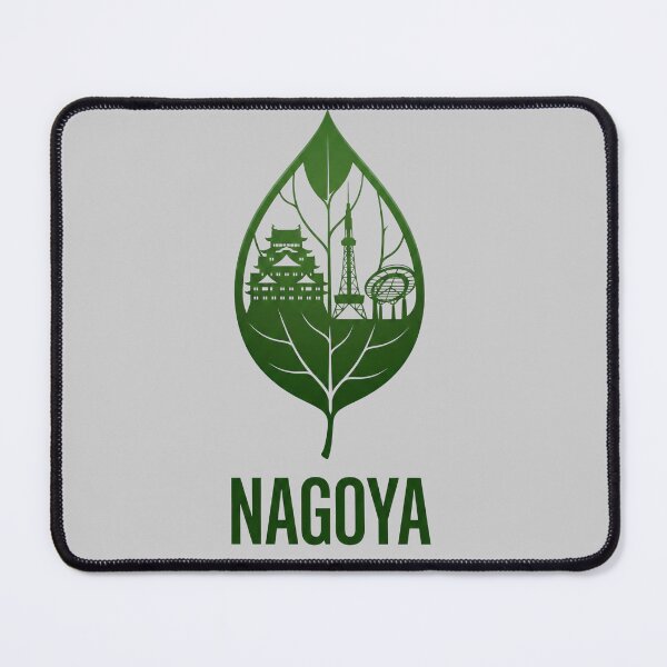 Item preview, Nagoya Japan Skyline - Castle & TV Tower in Green Leaf designed and sold by flamini.