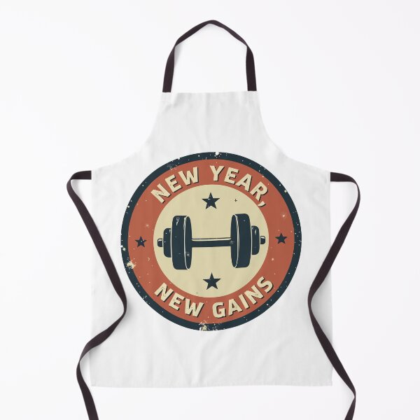 Item preview, New Year New Gains - Vintage Gym Barbell Fitness Motivation & Workout 2026 designed and sold by Design-Pro-21.