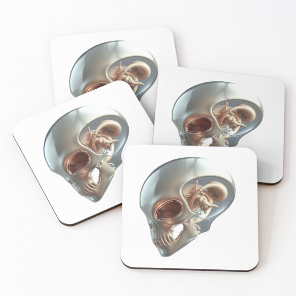 Item preview, Futuristic Biomechanical Alien Skull in Glass Shell designed and sold by MartinxMarie.