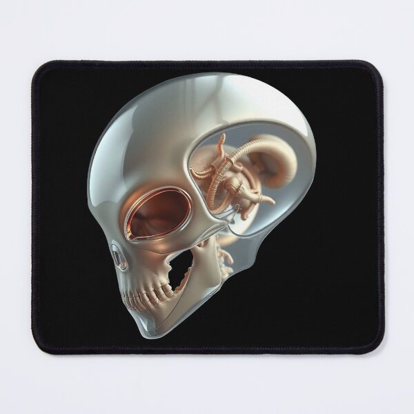 Item preview, Futuristic Biomechanical Alien Skull in Glass Shell designed and sold by MartinxMarie.