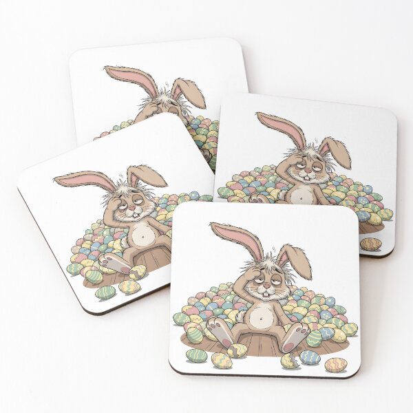 Item preview, Exhausted Easter Bunny - Funny Tired Rabbit After Egg Hunt Art designed and sold by Latikshop.