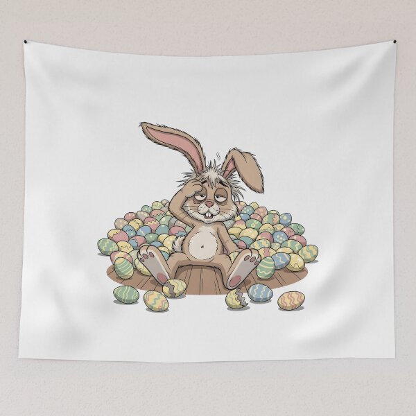 Item preview, Exhausted Easter Bunny - Funny Tired Rabbit After Egg Hunt Art designed and sold by Latikshop.