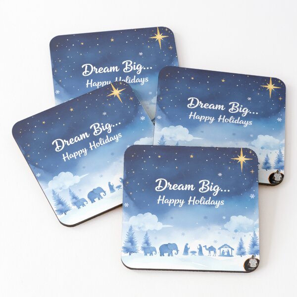 Item preview, Dream Big Happy Holidays - Starry Winter Night Watercolor Art designed and sold by PhantomArtStore.