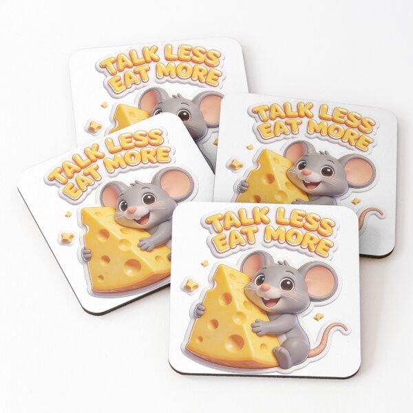 Item preview, Talk Less Eat More Cute Mouse designed and sold by Zippy Creation.