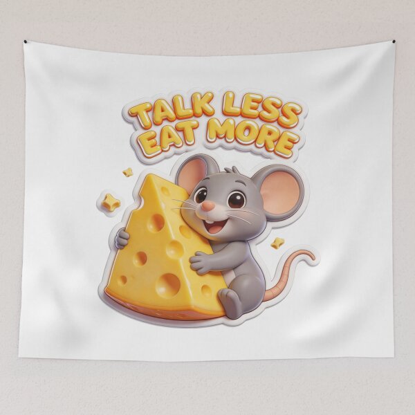 Item preview, Talk Less Eat More Cute Mouse designed and sold by Zippy Creation.
