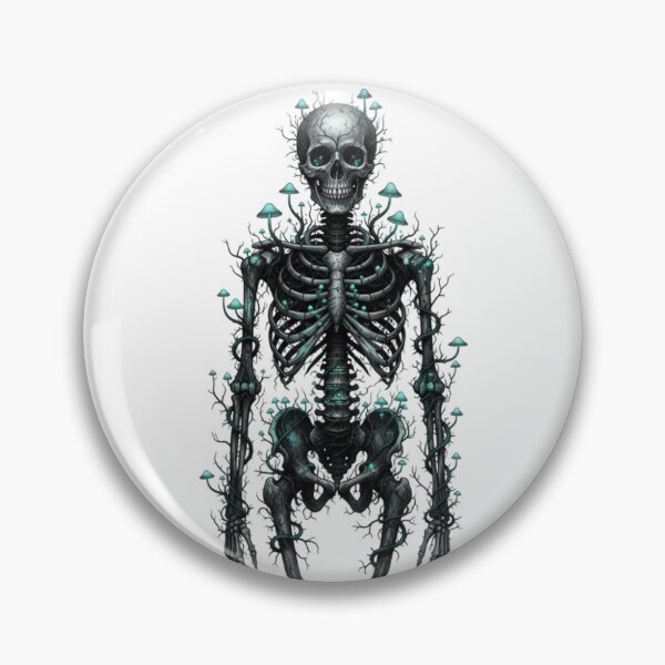 Item preview, Ethereal Rebirth: Bioluminescent Mushroom Skeleton Art designed and sold by MartinxMarie.