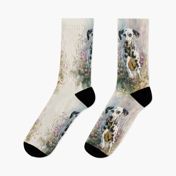 Item preview, A Dalmatian running through a field of wildflowers, Dogs in Motion designed and sold by CDC40.