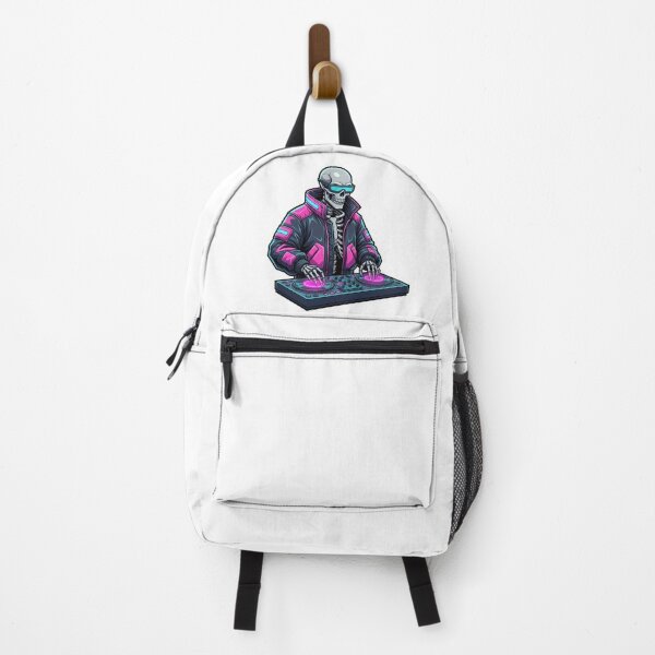 Item preview, Cyberpunk Skeleton DJ - Neon Street Art Skeleton Sticker designed and sold by Skill_&_Stone.