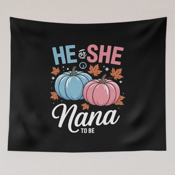 Item preview, Halloween Pumpkin Gender Reveal He or She Nana To Be  designed and sold by NailMolisa.