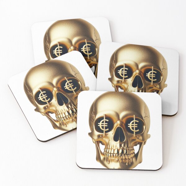 Item preview, Golden Euro Skull - Luxury Money & Finance Art Illustration designed and sold by j0mj0ma.
