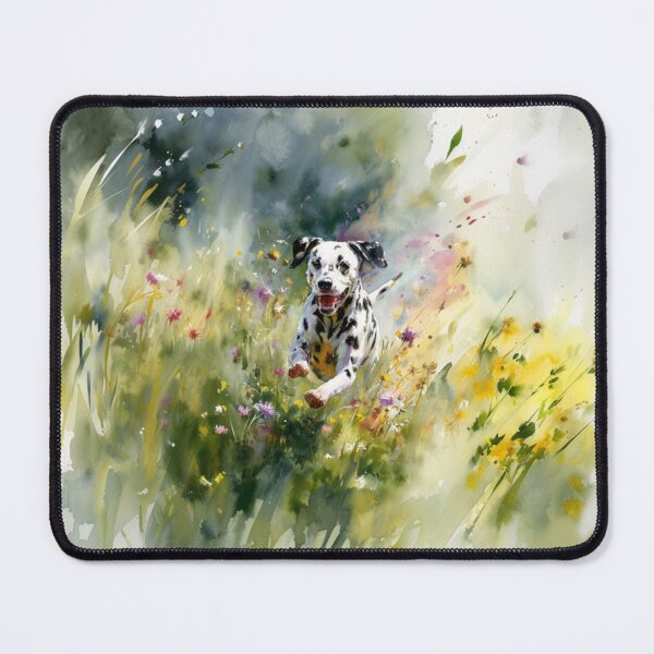 Item preview, A Dalmatian running through a field of wildflowers, Dogs in Motion designed and sold by CDC40.