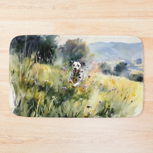 Item preview, A Dalmatian running through a field of wildflowers, Dogs in Motion designed and sold by CDC40.