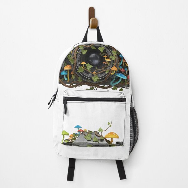 Item preview, Vintage Camera with Wild Mushrooms - Nature Reclaiming Tech Art designed and sold by Skill_&_Stone.