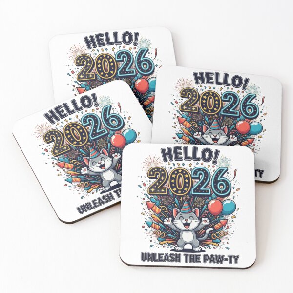 Item preview, Hello 2026! Unleash the Paw-ty – Cute Party Cat designed and sold by PM12 Artworks.