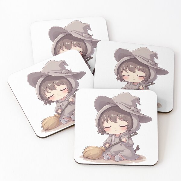 Item preview, Kawaii Witch with Broom – Cute Fantasy Character designed and sold by santi-ia.