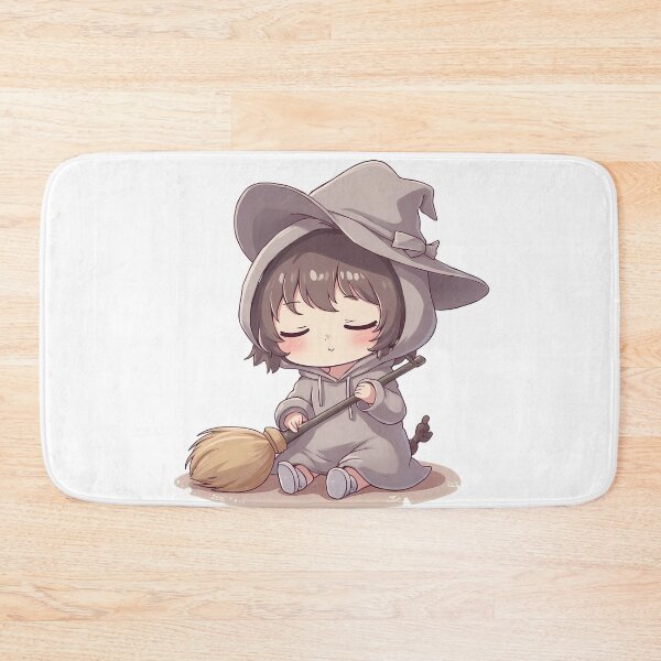 Item preview, Kawaii Witch with Broom – Cute Fantasy Character designed and sold by santi-ia.