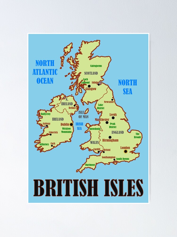 British Isles Map Poster By Beery Redbubble