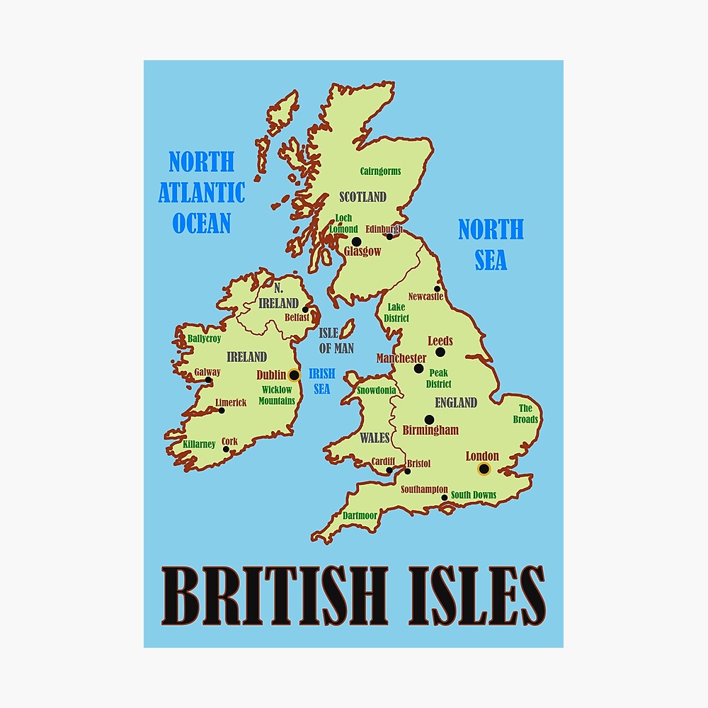 British Isles Map Poster