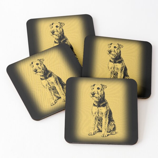Item preview, Airedale Terrier Golden Vintage Portrait designed and sold by RPrintPulse.