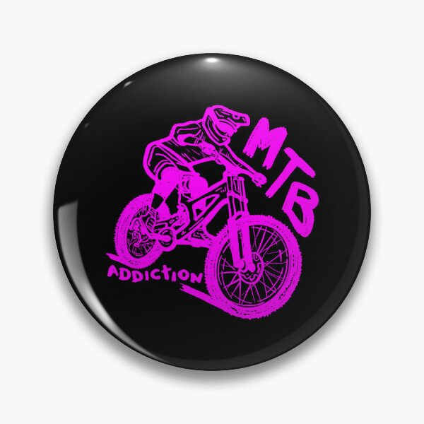 Artikelvorschau, MTB Addiction Downhill-Fahrer, pink und schwarz entworfen und verkauft von MTB Addiction.