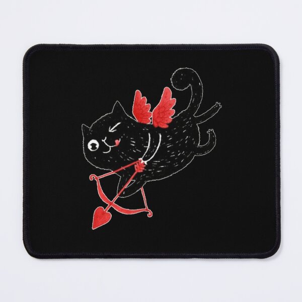 Item preview, black cupid cat gift for valentine`s day designed and sold by zuzzelek44.