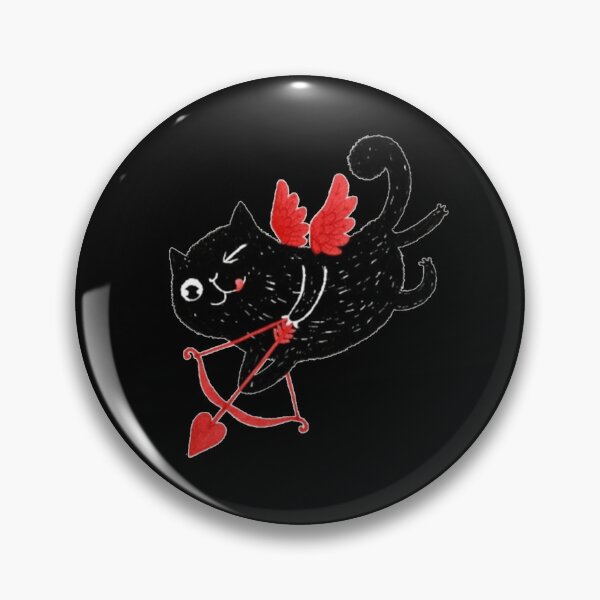 Item preview, black cupid cat gift for valentine`s day designed and sold by zuzzelek44.