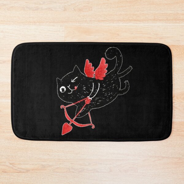 Item preview, black cupid cat gift for valentine`s day designed and sold by zuzzelek44.