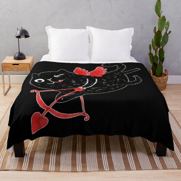 Item preview, black cupid cat gift for valentine`s day designed and sold by zuzzelek44.