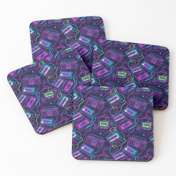 Item preview, Neon Retro Cassette Pattern – 80s Synthwave Music Vibes designed and sold by MerchYouSearch.