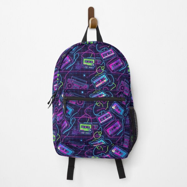Item preview, Neon Retro Cassette Pattern – 80s Synthwave Music Vibes designed and sold by MerchYouSearch.