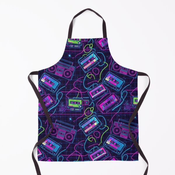 Item preview, Neon Retro Cassette Pattern – 80s Synthwave Music Vibes designed and sold by MerchYouSearch.