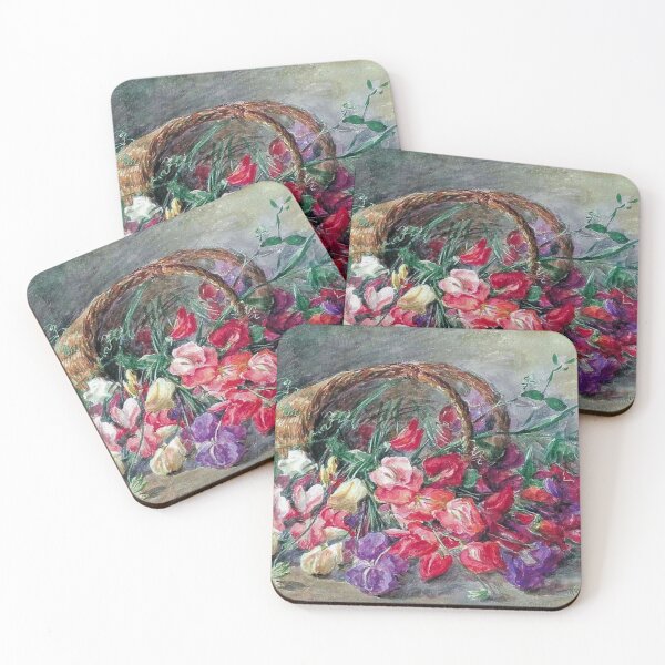 Item preview, Still Life with Sweet Peas in a Basket designed and sold by tomorrowsart.