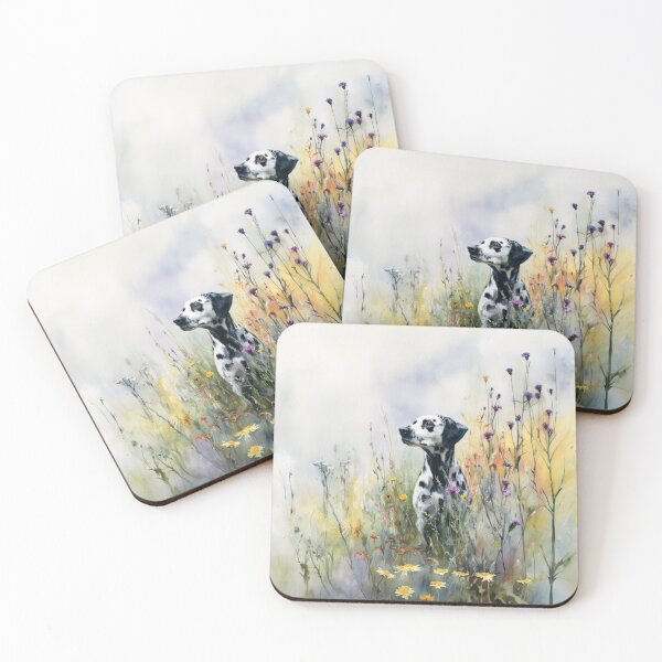 Item preview, A Dalmatian running through a field of wildflowers, Dogs in Motion designed and sold by CDC40.