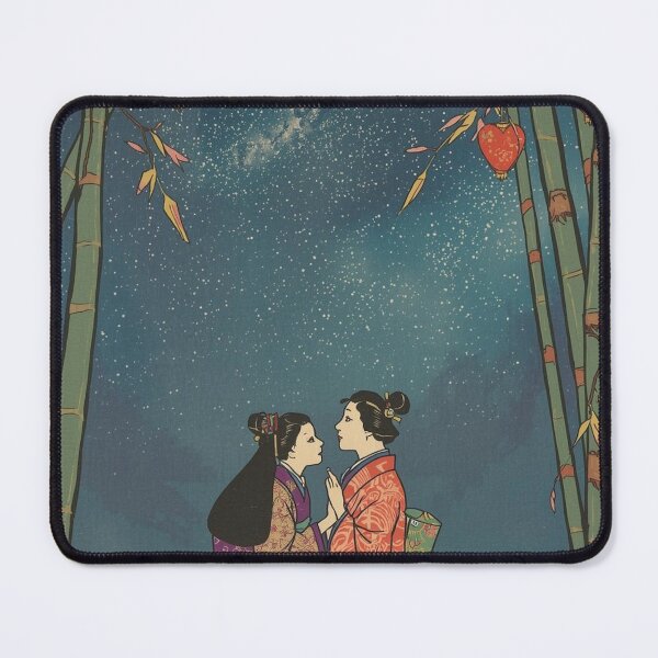 Item preview, Ukiyo E Star Crossed Lovers Wish Lantern Night Art designed and sold by Vandy Fullam.