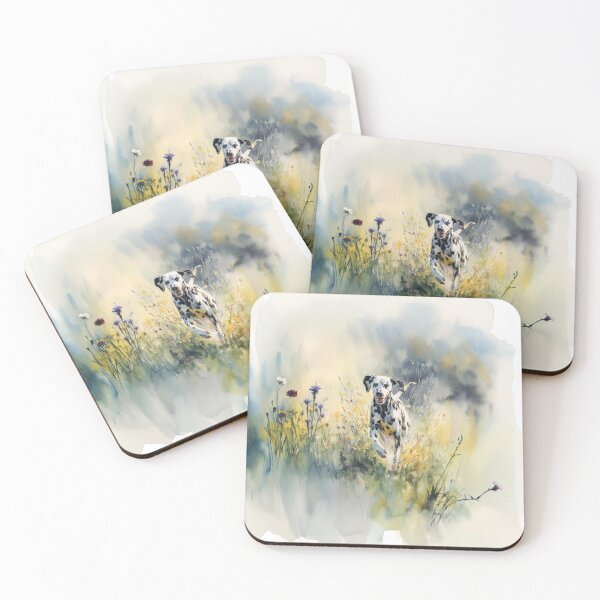 Item preview, A Dalmatian running through a field of wildflowers, Dogs in Motion designed and sold by CDC40.