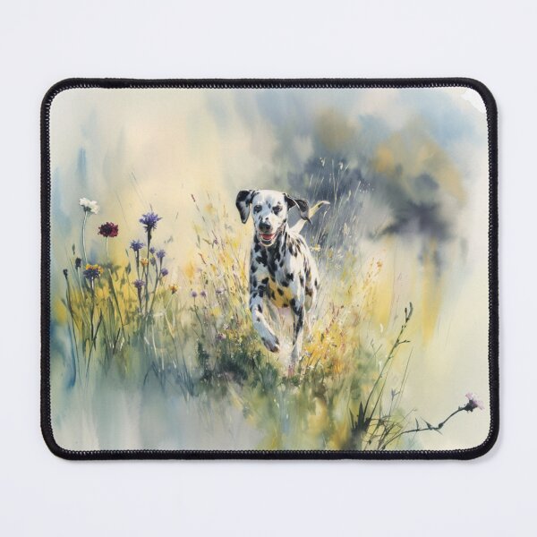 Item preview, A Dalmatian running through a field of wildflowers, Dogs in Motion designed and sold by CDC40.