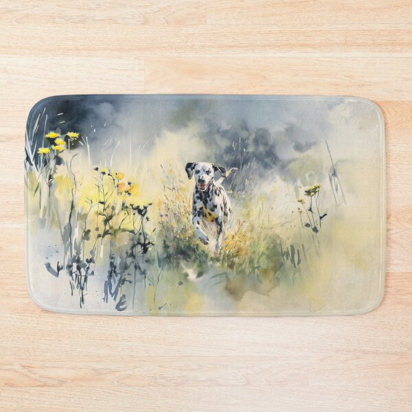 Item preview, A Dalmatian running through a field of wildflowers, Dogs in Motion designed and sold by CDC40.