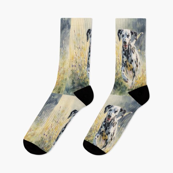 Item preview, A Dalmatian running through a field of wildflowers, Dogs in Motion designed and sold by CDC40.