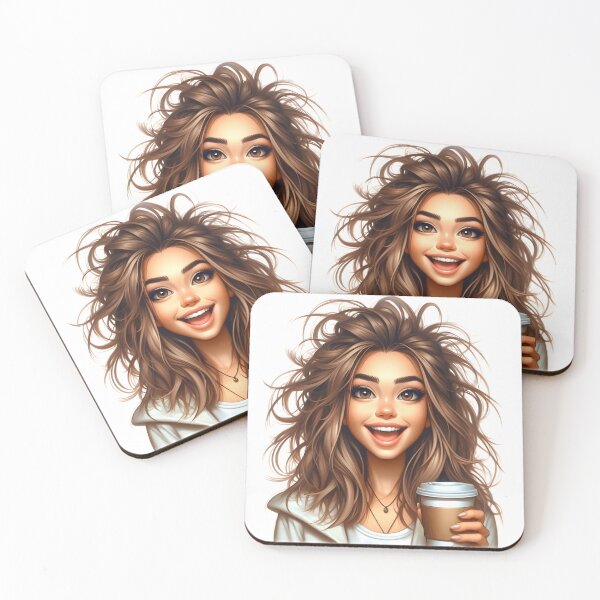 Item preview, Smiling Girl With Coffee – Positive Morning Coffee Girl Illustration designed and sold by Lulunza.