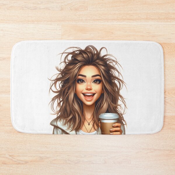 Item preview, Smiling Girl With Coffee – Positive Morning Coffee Girl Illustration designed and sold by Lulunza.