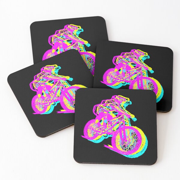 Item preview, MTB Addiction downhill mountain bike rider chromatic aberration pink black designed and sold by MTB Addiction.