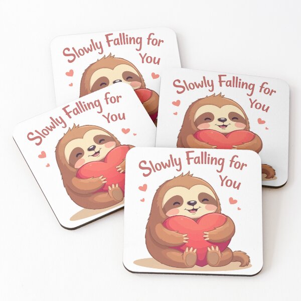 Item preview, Slowly Falling For You - Cute Sloth Hugging Heart Funny Valentine's Day Gift designed and sold by Design-Pro-21.