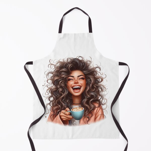 Item preview, Laughing Girl Drinking Coffee – Cute Coffee Lover Illustration designed and sold by Lulunza.