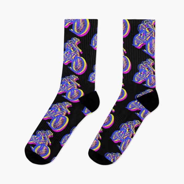 Item preview, MTB Addiction downhill mountain bike rider chromatic aberration blue black designed and sold by MTB Addiction.