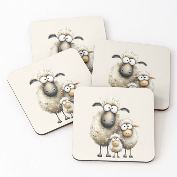 Item preview, Gorgeous Sheep Family ' The Baahlings ’ BY SHiRLeY MacARTHuR designed and sold by Shirley MacArthur Art.