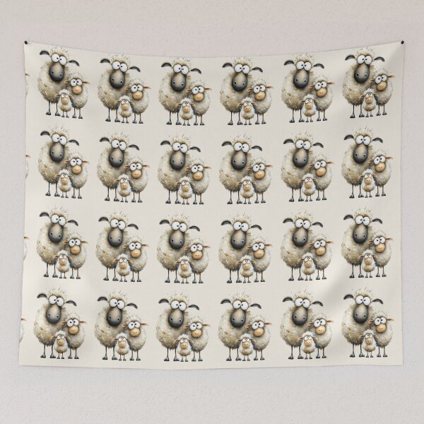 Item preview, Gorgeous Sheep Family ' The Baahlings ’ BY SHiRLeY MacARTHuR designed and sold by Shirley MacArthur Art.