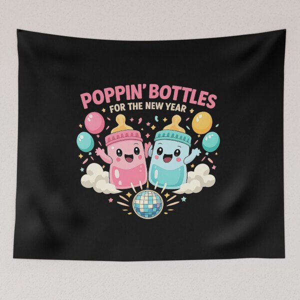Item preview, Poppin’ Bottles for the New Year Baby Tank Top | Funny New Year Sleeveless Shirt | Baby Bottle Party Design designed and sold by DailyDrivesct.