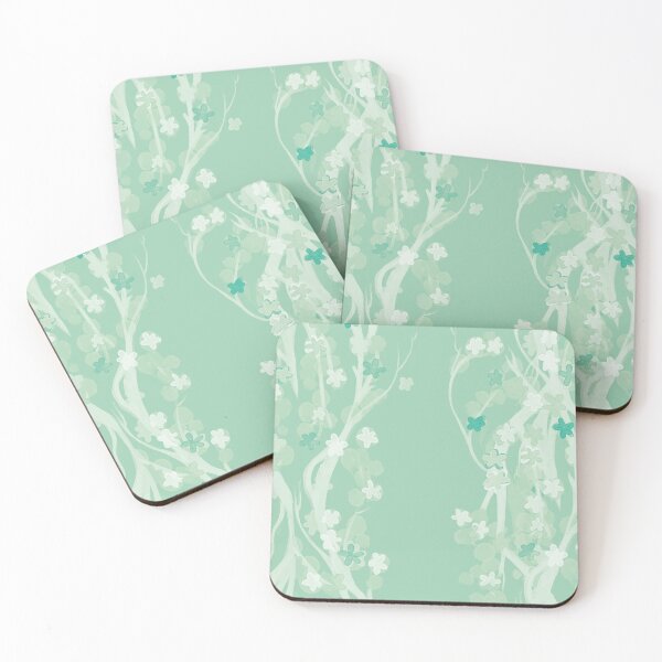 Item preview, Sakura Aqua Mint - White Cherry blossoms Chinoiserie Pattern designed and sold by Elisa Moriconi.