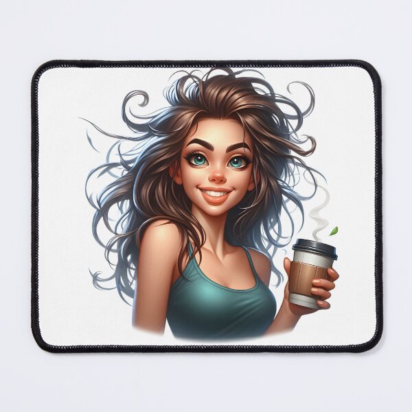 Item preview, Cute Girl With Takeaway Coffee – Aesthetic Coffee Girl Art designed and sold by Lulunza.