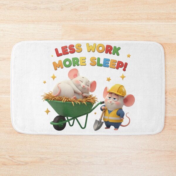 Item preview, Less Work More Sleep Cute Mice designed and sold by Zippy Creation.